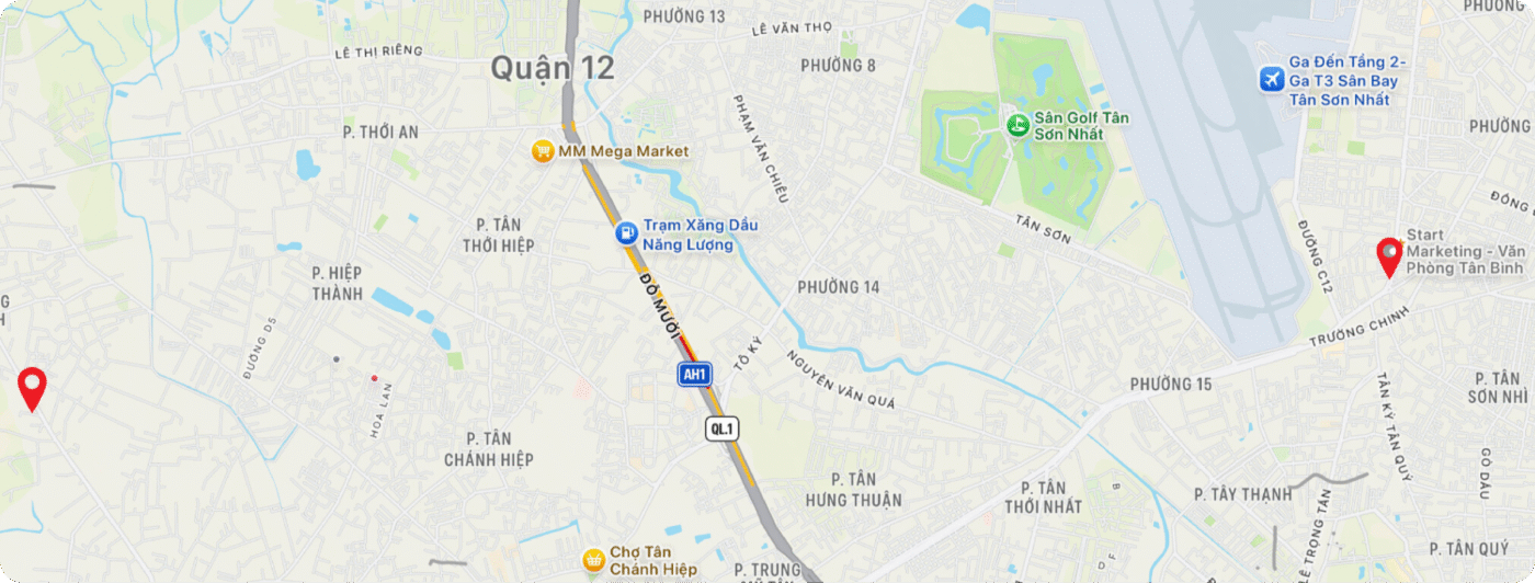 start marketing - dịch vụ - social media marketing - quản lý tăng trưởng fanpage facebook - map